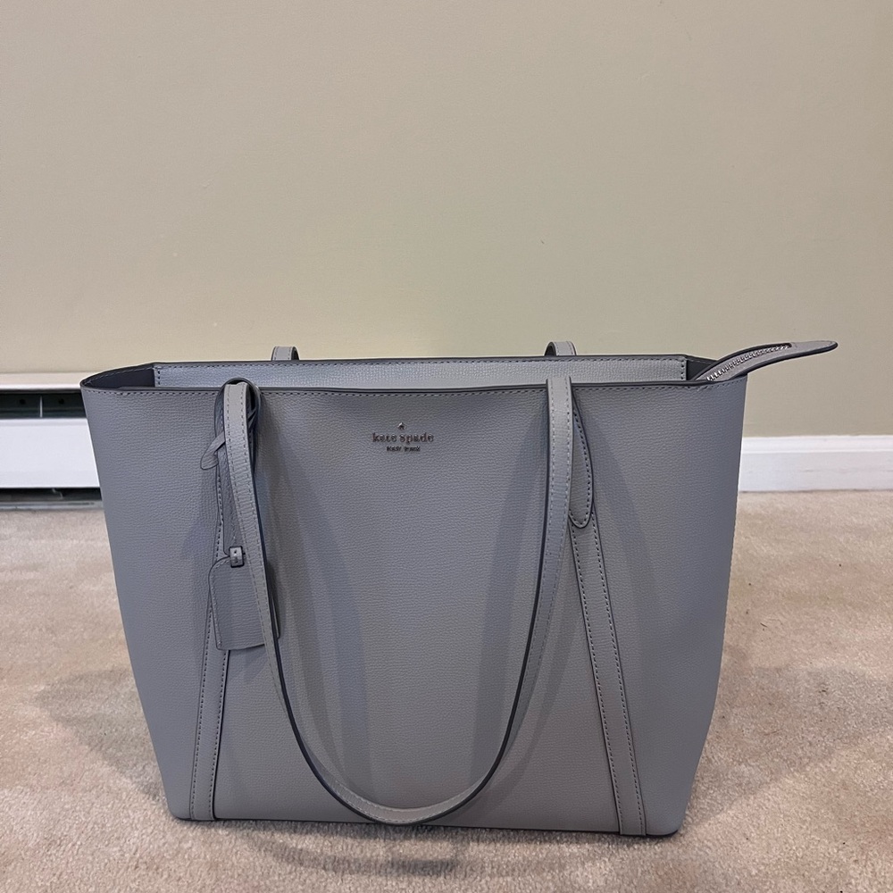 Kate Spade Gray Structured Tote Bag